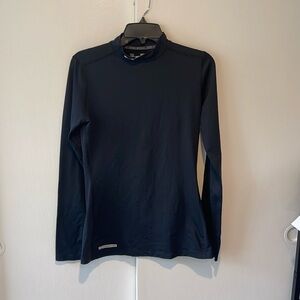 Under Armour fitted ColdGear® Fitted Mock Neck Top Black with Embroidered Logo.